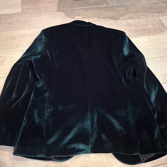 COOFANDY MENS MEDIUM GREEN VELVET BLAZER NWOT CHRISTMAS HOMECOMING - Picture 10 of 11